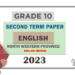 2023 Grade 10 English 2nd Term Test Paper | North Western Province