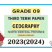 North Central Province 2023(2024) Grade 09 Geography 3rd Term Test Paper with Answers | English Medium