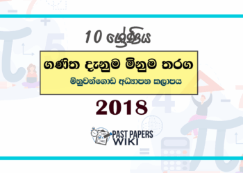 2018 Grade 10 Ganitha Danuma Minuma Paper | Minuwangoda Zone