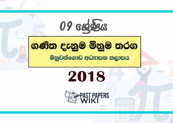2018 Grade 09 Ganitha Danuma Minuma Paper | Minuwangoda Zone