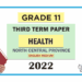 North Central Province 2022 Grade 11 Health 3rd Term Test Paper with Answers | English Medium