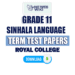 Royal College Grade 11 Sinhala Language 3rd Term Test Paper 2023