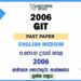 2006 A/L GIT Past Paper | English Medium