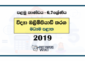 Grade 06 Science Provincial Olympiad Past Paper 2019