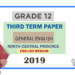 Grade 12 General English 3rd Term Test Paper 2019 | North Central Province - English Medium