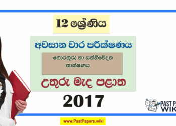 Grade 12 ICT 3rd Term Test Paper 2017 | North Central Province