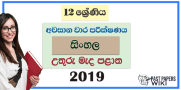 Grade 12 Sinhala 3rd Term Test Paper 2019 | North Central Province