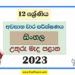 Grade 12 Sinhala 3rd Term Test Paper 2023 Paper With Answers | North Central Province