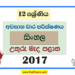 Grade 12 Sinhala 3rd Term Test Paper 2017 | North Central Province