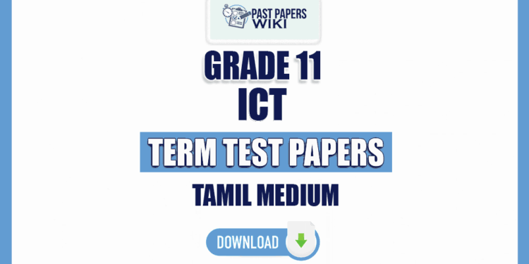 Tamil Medium Grade 11 ICT Term Test Papers