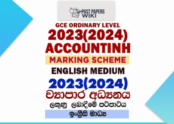 2023(2024) O/L Business and Accounting Studies Marking Scheme | English Medium