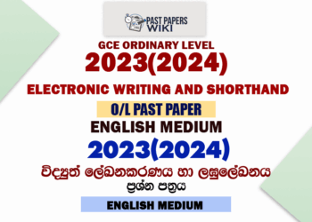 2023(2024) O/L Electronic Writing And Shorthand Past Paper in English Medium