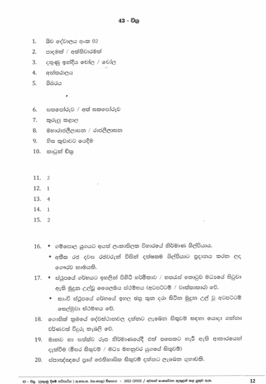 2023(2024) O/L Art Marking Scheme | Sinhala Medium