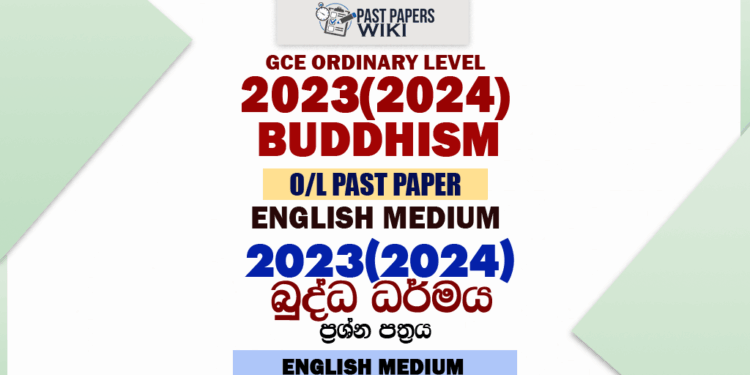 2023(2024) O/L Buddhism Past Paper in English Medium