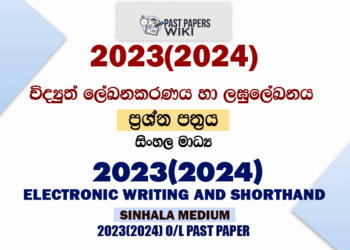 2023(2024) O/L Electronic Writing And Shorthand Past Paper in Sinhala Medium