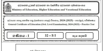 2024(2025) O/L Maths Model Paper (Ministry of Education) | Sinhala Medium