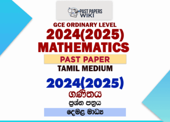 2024(2025) O/L Mathematics Past Paper | Tamil Medium