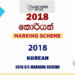 2018 O/L Korean Marking Scheme