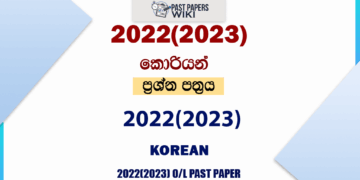 2022(2023) O/L Korean Past Paper and Answers