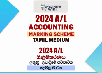 2024 A/L Accounting Marking Scheme | Tamil Medium