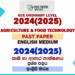 2024(2025) O/L Agriculture And Food Technology Past Paper | English Medium