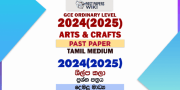 2024(2025) O/L Art And Craft Past Paper in Tamil Medium