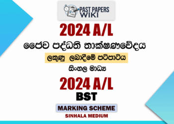 2024 A/L Bio System Technology Marking Scheme
