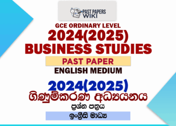 2024(2025) O/L Business And Account Studies Past Paper | English Medium
