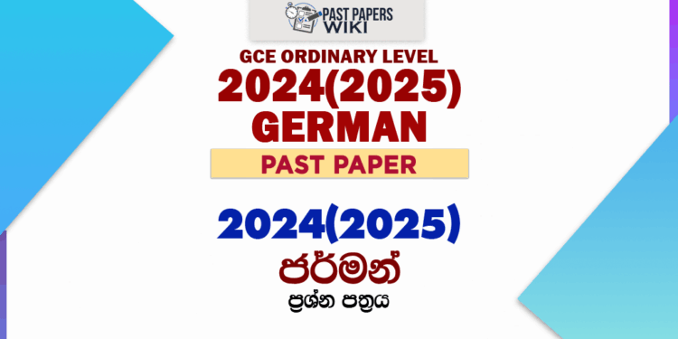 2024(2025) O/L German Past Paper and Answers