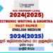 2024(2025) O/L Electronic Writing And Shorthand Past Paper | English Medium