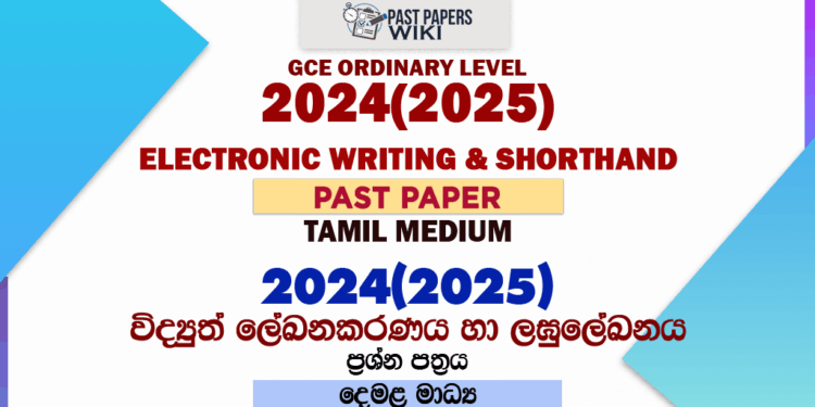 2024(2025) O/L Electronic Writing And Shorthand Past Paper | Tamil Medium