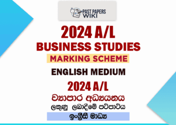 2024 A/L Business Studies Marking Scheme | English Medium