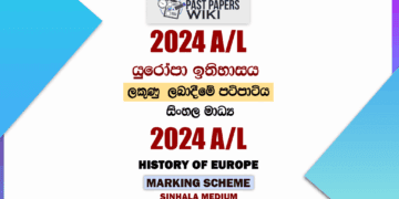 2024 A/L History of Europe Marking Scheme