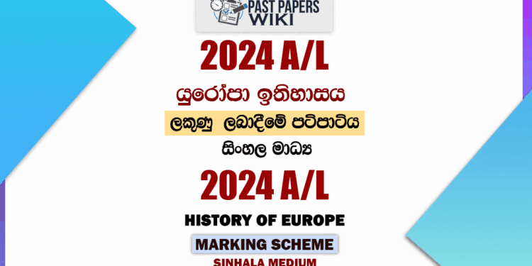 2024 A/L History of Europe Marking Scheme