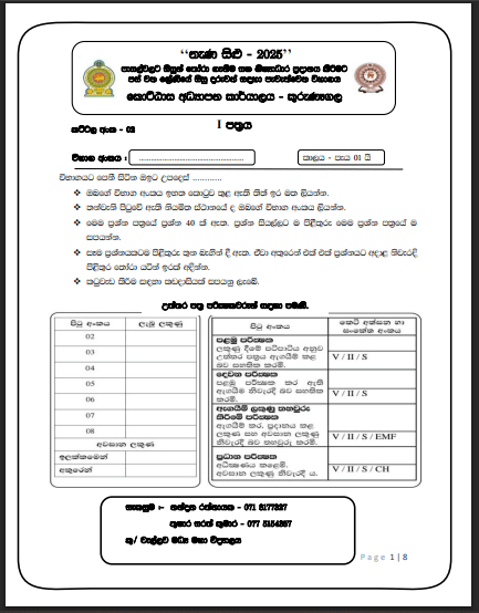 Nena Silu 2025 Grade 5 Scholarship Model Paper 02