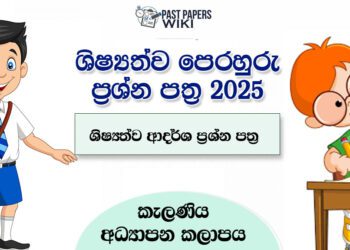 Kelaniya Education Zone - Scholarship Model Papers