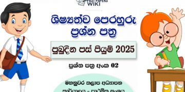 Pubudina Pas Piyum 2025 Scholarship Model Paper 02