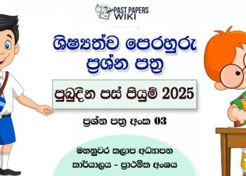 Pubudina Pas Piyum 2025 Scholarship Model Paper 03
