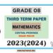2023(2024) Grade 08 Mathematics 3rd Term Test Paper | Central Province