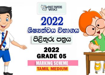 2022 Grade 5 Scholarship Paper Marking Scheme | Tamil Medium