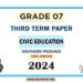 Southern Province 2024 Grade 07 Civic Education 3rd Term Test Paper | Tamil Medium