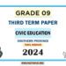 Southern Province 2024 Grade 09 Civic Education 3rd Term Test Paper | Tamil Medium