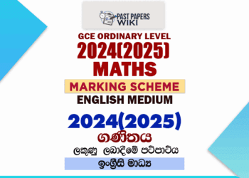 2024(2025) O/L Maths Marking Scheme | English Medium
