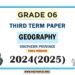 Southern Province 2024 Grade 06 Geography 3rd Term Test Paper | Tamil Medium