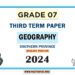 Southern Province 2024 Grade 07 Geography 3rd Term Test Paper | English Medium