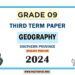 Southern Province 2024 Grade 09 Geography 3rd Term Test Paper | English Medium
