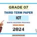 North Western Province 2024 Grade 07 ICT 3rd Term Test Paper | English Medium