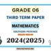 Southern Province 2024 Grade 06 Mathematics 3rd Term Test Paper | English Medium