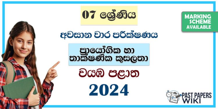 North Western Province 2024 Grade 07 PTS 3rd Term Test Paper | Sinhala Medium