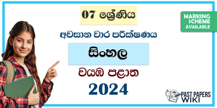 North Western Province 2024 Grade 07 Sinhala Language 3rd Term Test Paper
